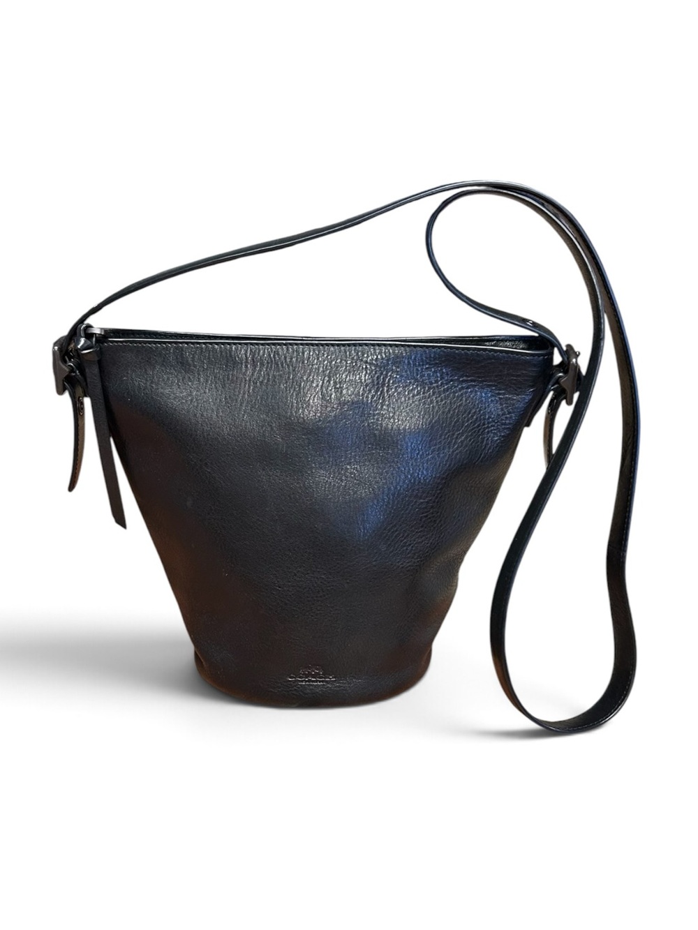 Coach Classic Black Leather Bucket Shoulder Bag/Crossbody
